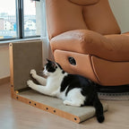Large Cat Scratcher & Scratching Post, 27.6" Tall L-Shape Cat Scratch Board & Pad for Indoor Cats, Leans Against Wall & Sofa, High-Strength Cardboard with Bell, Catnip & Teaser Wand