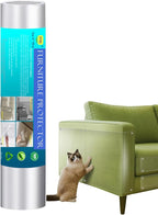 Anti Cat Scratch Furniture Protector, 190"x12" Pins cat Scratch Deterrent for Furniture,Self Adhesive Anti Pet Deterrent Sofa Cover Clear PET Protective Film