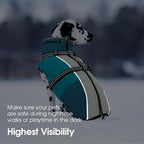 SUNFURA Small Dog Coat with Harness Built-in, Warm Dog Jacket with Zip, Reflective Winter Coat Pet Sweater Clothes for Small Dogs Schnauzer, Yorkshire Terrier, Shih Tzu, Turquoise S