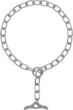 Herm Sprenger Chrome Plated Steel Fur Saver Dog Collar with Medium Links and Toggle Closure Professional Training Collar for Small Medium Large Dogs Correction Slip Chain Made in Germany (20in (50cm))