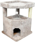 Cat Tree Tower 16x16x24 Inch - Carpet Scratching Post for Indoor Cats - Brown