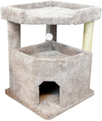 Cat Tree Tower 16x16x24 Inch - Carpet Scratching Post for Indoor Cats - Brown