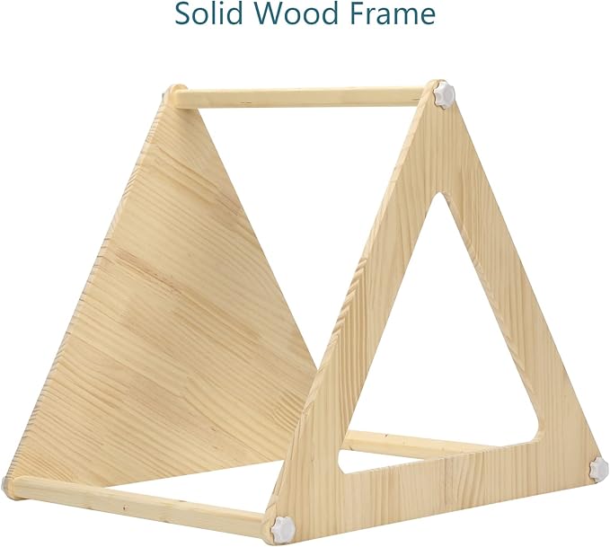 Petsfit Cat Houses for Indoor Cats,Modern Style Wood Cat House with Soft Mat,Portable&Easy Assembly(Triangle)
