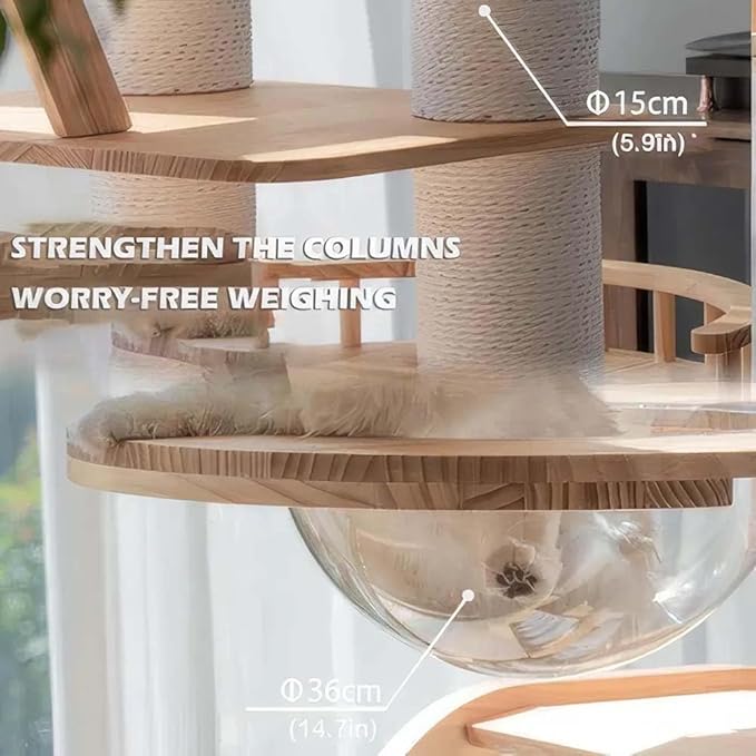 Large Wooden Tree Tower for Cat