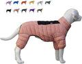 Lovelonglong Warm Jacket - 4 Legs Covered Waterproof Windproof Reflective Vest, Zippered Adjustable Outdoor Snow Jacket for Small Medium Large Dogs, Lotus Pink L