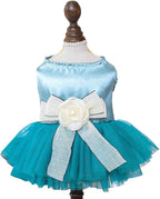 Fashion Sweet Puppy Dog Blingbling Princess Skirt Pet Dog Lace Cake Camisole Tutu Dress J-Blue L