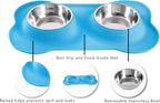 Hubulk Pet Dog Bowls 2 Stainless Steel Dog Bowl with No Spill Non-Skid Silicone Mat + Pet Food Scoop Water and Food Feeder Bowls for Feeding Small Medium Large Dogs Cats Puppies (X- Large, Turquoise)