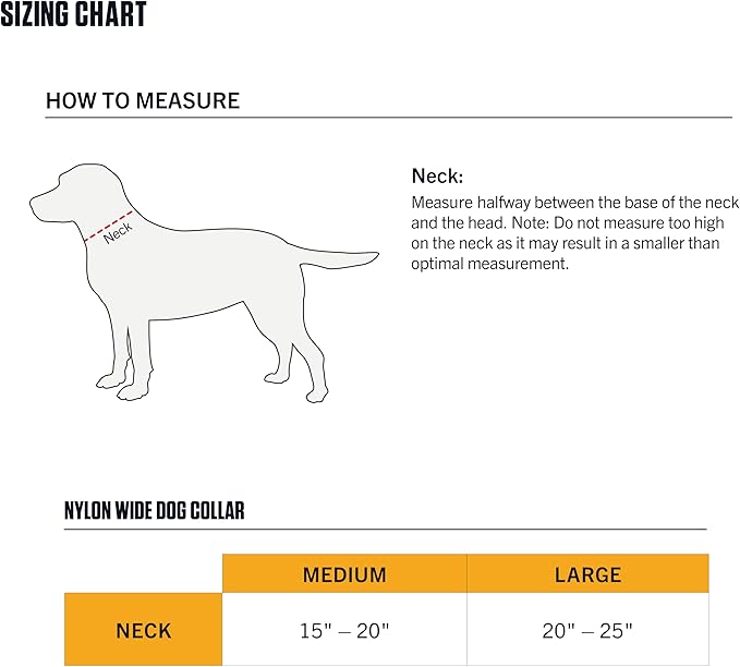 Carhartt Pet Fully Adjustable Wide Webbing Collar for Dogs, Heavy Duty Nylon for Walking & Training, Carhartt Brown, Medium
