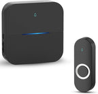 AIDA Lighted Wireless Doorbell for Home, Waterproof Battery Doorbell 1,000ft Range, 5 Volume Levels with 58 Doorbell Chimes & LED Flash(Black, Doorbell with 1 transmitter & 1 Receiver)