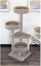 Maykoosh Artisanal Abode Sturdy Tower with Beds - 30" L x 29" W x 54" H, for All Breed Sizes for Scratching, Climbing, Cuddling, Extra Thick Base Speckeled/30 L x 29" W x 54" H