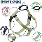 2 Hounds Design Freedom No Pull Dog Harness, Adjustable Harness, Easy Walking & Comfortable Control, Fits Small, Medium & Large Dogs, Solid Colors, Made in USA, 1" LG, Tan