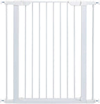 MidWest Homes for Pets 39-Inch High Walk-Thru Pressure Mounted Steel Dog Gate, Expands to 38 Inches Wide, Includes 3-inch Extensions, White