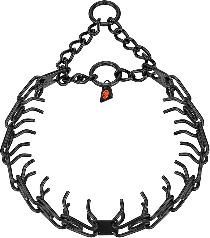 Herm. Sprenger Ultra-Plus Prong Dog Training Collar, Anti Pull Training Pinch Collar, Stainless Steel Black (3.0 mm x 17" Neck Size; 20" Chain Length) - O-Ring Version