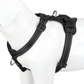Plutus Pet Adjustable No Pull Dog Harness with Leather Accents, Heavy Duty Reflective Nylon Vest for Training, Hiking, Easy Walk Harness for Small, Medium, Large Dogs (Black, L)