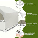 Outdoor Meduim Pet Shade Shelter Tent - Stainless Steel Frame with Ground Stakes for Stability, Spacious Sun Canopy for Dogs, Cats & Other Pets