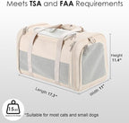 Fashion Dog Carrier Pet Carrier Airline Approved Cat Carrier for Small Dogs Cats Under 15 Lbs, Vegan Leather Collapsible Soft Sided Travel Puppy Carrier