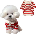 MANON ROSA Dog Clothes, Designer Boy Polo Shirt for Small Medium Dogs, Soft Puppy Outfit, Breathable Male Yorkie Chihuahua Shih Tzu Poodle Kitten Cat T-Shirt, Birthday Gifts - Red, M, Fit 5.5-8.8lbs