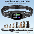 2in1 Bark Collar for Large Medium Small Dogs Shock Collar Smart Rechargeable Anti Stop Barking Device Training Collar Automatic and Manual Mode with Remote Tag Beep Vibrartion Shock for All Breeds