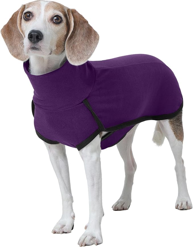 ROZKITCH Dog Pajamas for Small Dogs, Pet Windproof Warm Cold Weather Jacket Vest Cozy Jumpsuit Apparel Outfit Clothes for Walking Hiking Travel Sleep Purple XS