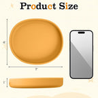 BNOSDM Silicone Dog Food Plate Shallow Dog Bowl Flat Cat Dish 1 Pack Small Puppy Plates for Small Dogs and Cats Whisker Fatigue Pet Feeding Bowls for Dry and Wet Food (Yellow)