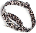 Leopard Print Martingale Collars for Dogs, No-Slip Escape Proof Choke No Pull Soft Nylon Training Dog Collars for Small Medium Large Breed Pet Dogs, L