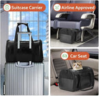 Fashion Dog Carrier Pet Carrier Airline Approved Cat Carrier for Small Dogs Cats Under 15 Lbs, Vegan Leather Collapsible Soft Sided Travel Puppy Carrier