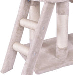 S AFSTAR 56 Inch Cat Tree Tower Condo, Multi-Level Cat Furniture Activity Center with Cat Scratching Posts, Climbing Ladder, Round House Cat Condo for Kittens Kitty Pet (Beige)