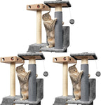 Furhaven Wrap Around Scratching Post Cover for Indoor Cats, Fits Posts Up to 3.5" Diameter, Durable & Less Mess - Tiger Tough Carpet Scratch Mat - Gray, Extra Large/XL (Pack of 3)