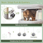 Taoqimiao 71 Inches Cat Tree for Large Cats 20lbs+, 3 Giant Perches, Multi-Level Cat Tree Tower, Widened Cat Condo with 9 Scratching Posts, Luxurious Hammcock & Basket, Light Gray, MS034W