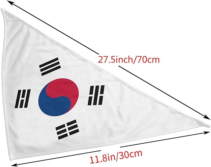 Dog Bandanas The South Korean Flag Pet Bandana Scarf Triangle Bibs Kerchief Accessories for Dogs Cats