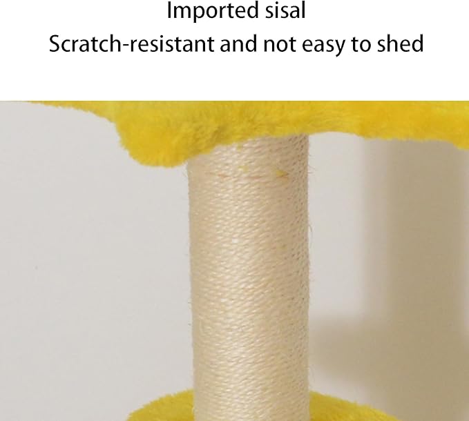 Big Cat Tree Fun Cat Tree Cheese Appearance with Sisal Scratching Platform Bed for Cats to Play and Sleep