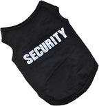 2Pack Dog Security Costume Cotton Dog Shirt for Small Dog Boy Pet Clothes Security Puppy Black Vest T-Shirts Cat Top Tee Breathable Stretchy