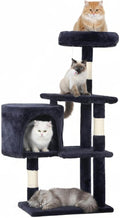 ‌Dopinmin 36" Winter Cat Tree - Plush Multi-Level Indoor Cat Tower with Sisal Scratching Posts & Ramp Plush Condo for Kittens,Dark Gray