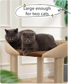SHENGOCASE Modern Cat Tree Tower, Extra Large Platform Couch Sofa Bed for Maine Coon, Multiple Cat Furniture with Scratching Post Ramp Tilted Angled Scratcher Scratch Pad Sisal