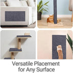 SAVUK Cat Scratching Mat for Couch Furniture Protective Cover Anti-Fall Climbing Claw Corner Wall Mat Self-Adhesive Cuttable Easy to Clean Replacement Carpet Rug (Dark Gray, 15.8" x 39.4")