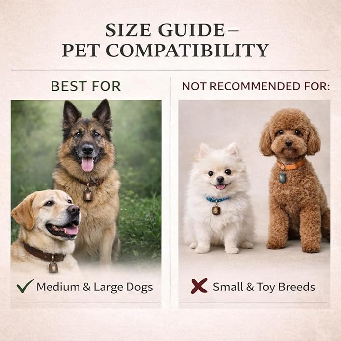 kcrygogo Leather Dog Collar Bell with Quick-Release Snap Buttons Training Bells with Leather Button Strap and Pet Anti- Lost Silver Pendant ID Tags (2Sets)