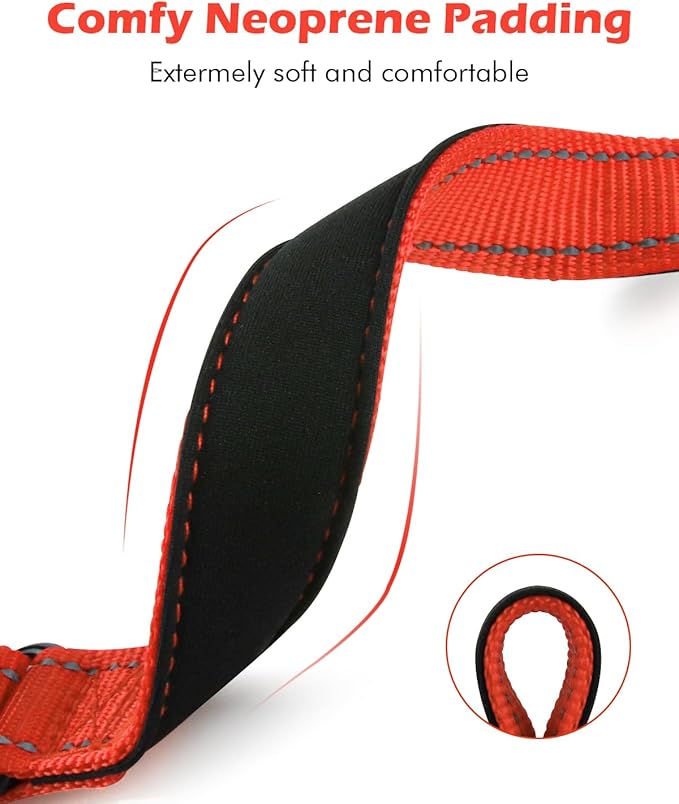 Martingale Collar for Dogs with Quick Release Buckle, Reflective Soft Padded & Escape Proof, Adjustable Nylon Dog Collars for Training & Daily Walking (Orange,M)