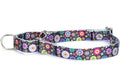 Serijoars Adjustable Martingale Dog Collar Heavy Duty Nylon Dog Collar for Medium Large Dogs Walking Training Boy and Girl Dogs (M, Colourful Little Flowers)