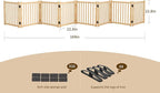 YOCAN Paint-Free Wooden Freestanding Dog Gate, Pet Gate for Indoor Use, Dog Fence for Doorways, Stairs & House, Step-Over Design, Easy to Install-8 Panel 23"
