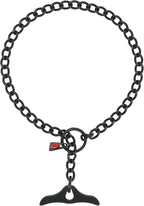 Herm Sprenger Black Stainless Steel Dog Training Collar with Toggle and Round Links Dog Chain for Small Medium Large Dogs Made in Germany (20in (Neck Size up to 18in))