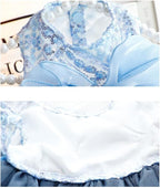 Fashion Sweet Puppy Dog Blingbling Princess Skirt Pet Dog Lace Cake Camisole Tutu Dress E-Navy M