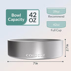 Coldest Dog Bowl - Anti Rust Metal, Non Slip, 3 Layers Insulated Stainless Steel Dog Bowls - Spill Proof & Heavy Duty - Water Bowl for Dogs, Cats, Dish Washer Safe (42 oz, Polished Stainless Steel)