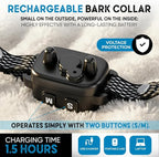 Tiny Bark Collar for Small Dogs 5-15 lbs and Puppies - No Shock Anti Barking Collar - Rechargeable Smart Collar for Dog Training with 7 Sensitivity Levels and 3 Beep&Vibration Modes (Black)