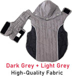 Fleece Dog Hoodie for Large Dogs Super Warm Doggie Jacket for Cold Winter Dog Coats,Grey XXL