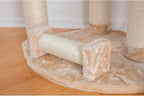 Cat Tree - 36x32x74 - Sisal & Faux-Fur - Tunnel, Toy & Perches - Beige