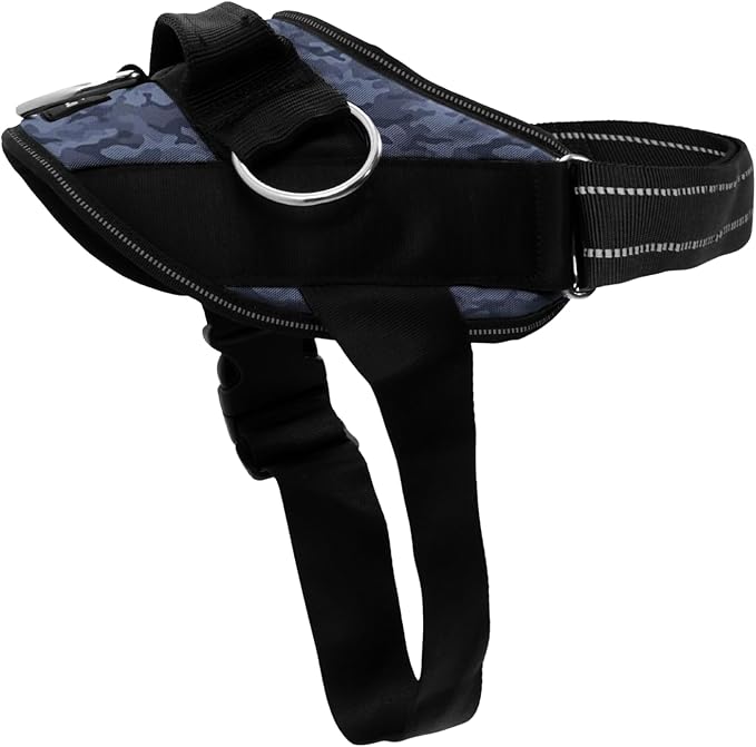 ShawnCo Essential Dog Harness, No-Pull Pet Vest with 3 Leash Clips, No Choke, Reflective, Adjustable and Padded, for Easy Walking and Training for Small, Medium and Large Dogs (Dark Camo, L)