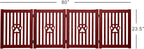 4 Panel Dog Gate - Mahogany - Foldable Wooden Freestanding Pet Gate, 80" L x 23.6" H, for Doorways, Halls & Stairs, 360 Degree Rotated Hinges