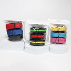 PetJoy 3-Pack Dog Collar - Quick-Release Buckle & D-Rings - Reflective Multi-Color (R/Y/G) - Adjustable 8-27" for Most E-Collars - Durable Waterproof Nylon