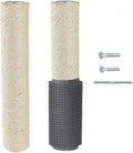 2-Pack Cat Tree Tower Replacement Parts Post 15.7" L,Ø 2.75" Pole with Self Groomer and Massager, DIY Cat Scratching Post