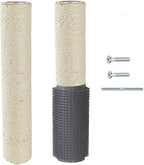 2-Pack Cat Tree Tower Replacement Parts Post 15.7" L,Ø 2.75" Pole with Self Groomer and Massager, DIY Cat Scratching Post